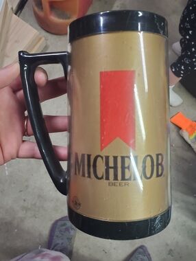 Michelob Gold Beer Stein with Red Banner